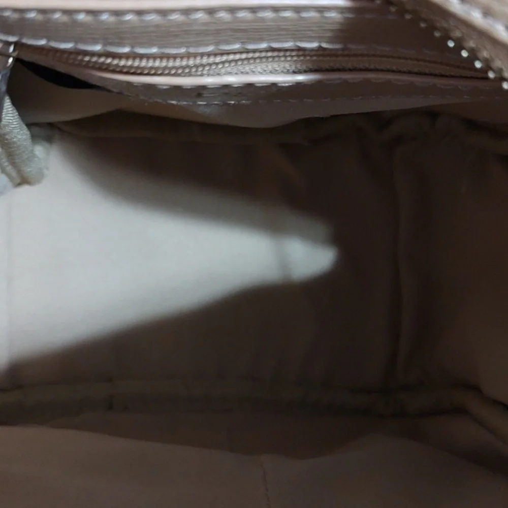 Bebe Tan Backpack with Gold Accents
